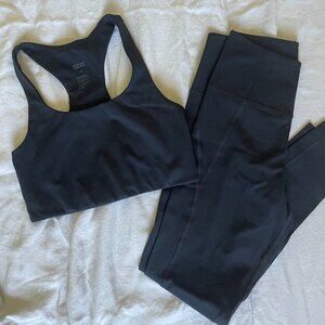 Girlfriend Collective Black Sports bra and Leggings Set Size Medium